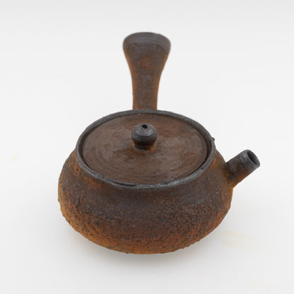 Japanese-Style Wood Fired Teapot Hand Made Ceramic Tea Strainer 90ml