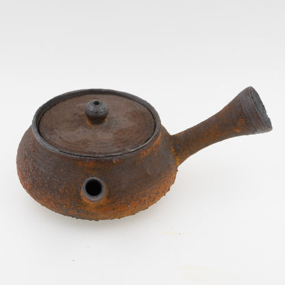 Japanese-Style Wood Fired Teapot Hand Made Ceramic Tea Strainer 90ml